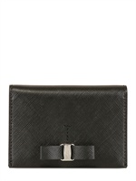 SALVATORE FERRAGAMO - PORTA CARTE DI CREDITO IN PELLE SAFFIANO - NERO