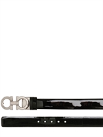 SALVATORE FERRAGAMO - CINTURA REVERSIBILE IN PELLE/VERNICE 2.5CM - NERO