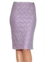 GALLIANO - GONNA A TUBINO IN PIZZO DI COTONE - LILIAC/MINT
