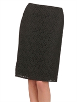 GALLIANO - GONNA A TUBINO IN PIZZO DI COTONE - NERO