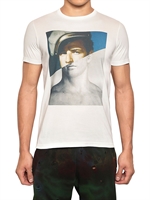 DEAD MEAT - T-SHIRT AUS BAUMWOLLJERSEY MIT MARLONDRUCK - WEIß