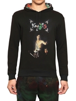 DEAD MEAT - FLEECE-SWEATSHIRT MIT KAPUZE & KRYSISDRUCK - SCHWARZ