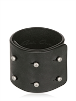 RICK OWENS - BRACCIALE IN PELLE - NERO