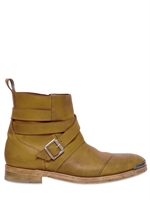 BALMAIN - 30MM LEATHER BOOTS - BROWN