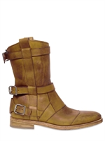 BALMAIN - 30MM BUCKLED LEATHER BOOTS - BROWN