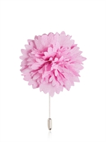 LANVIN - CHECKED COTTON FLOWER PIN - PINK