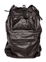 LANVIN - PAPER LEATHER AND NYLON LARGE BACKPACK - BLACK