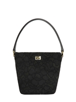 DOLCE & GABBANA - MINI INGRID HANDTASCHE AUS MAKRAMEE & LEINEN - SCHWARZ
