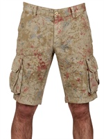 MASON'S - PRINTED FLOWER CARGO SHORTS - BEIGE