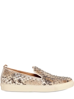 GIACOMORELLI - SNEAKERS SLIP ON IN PELLE STAMPA PITONE - BEIGE