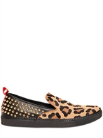 GIACOMORELLI - SNEAKERS SLIP ON IN PELLE CON BORCHIE - LEOPARDO