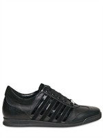 DSQUARED - SNEAKERS IN CAMOSCIO E VERNICE - NERO