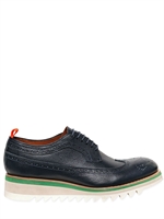 DSQUARED - SCARPE STRINGATE IN PELLE MARTELLATA 35MM - BLU SCURO