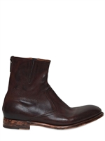 DSQUARED - 25MM BRUSHED LEATHER BOOTS - BROWN