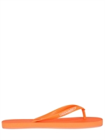 DSQUARED - DSQUARED LOGO NEON RUBBER FLIP FLOPS - ORANGE