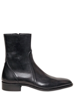 DSQUARED - 25MM BRUSHED LEATHER POINTED BOOTS - BLACK