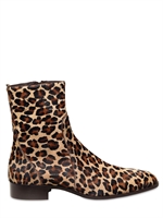 DSQUARED - 25MM LEOPARD PRINTED POINTED BOOTS - LEOPARD