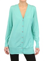 ANNAPURNA - LIGHT CASHMERE KNIT CARDIGAN - LIGHT BLUE