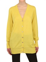ANNAPURNA - LIGHT CASHMERE KNIT CARDIGAN - YELLOW