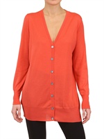 ANNAPURNA - LIGHT CASHMERE KNIT CARDIGAN - RED