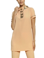 MOSCHINO - BESTICKTES TECHNO CADY TUNIKAKLEID - PFIRSICH