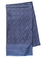 LANVIN - SEIDENSCHAL MIT LANVIN-LOGODRUCK - BLAU