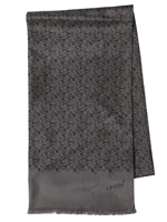 LANVIN - LANVIN PRINTED LOGO SILK SCARF - GREY