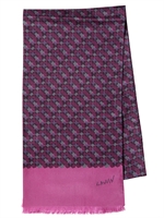 LANVIN - SEIDENSCHAL MIT GEOMETRISCHEM DRUCK - BORDEAUX