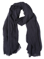 LANVIN - CASHMERE SILK GAUZE SCARF - NAVY