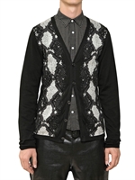 MIHARAYASUHIRO - CARDIGAN IN MAGLIA DI COTONE EFFETTO PITONATO - NERO