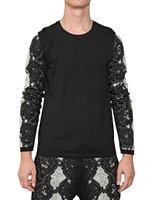 MIHARAYASUHIRO - MAGLIA IN COTONE EFFETTO PITONE - NERO