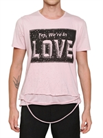 MIHARAYASUHIRO - YES WE´RE IN LOVE BESCHÄDIGTES JERSEY T-SHIRT - PINK