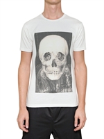 MIHARAYASUHIRO - BAUMWOLL JERSEY T-SHIRT MIT SCHÄDELDRUCK - WEIß
