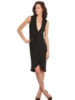 MCQ ALEXANDER MCQUEEN - KLEID AUS SEIDENKREPP MIT RÜSCHEN - SCHWARZ