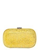 GIUSEPPE ZANOTTI - POCHETTE IN CAMOSCIO E CRISTALLI SWAROVSKI - GIALLO