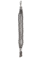 EMANUELE BICOCCHI - BRACCIALE IN TESSUTO E CATENE MULTIPLE - ARGENTO