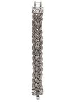 EMANUELE BICOCCHI - BRACCIALE IN PELLE INTRECCIATA - ARGENTO