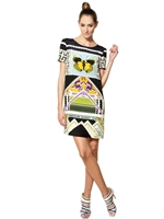 MARY KATRANTZOU - BEDRUCKTES SEIDEN CREPE DE CHINE KLEID - MULTI
