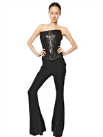 GARETH PUGH - BUSTIER AUS NAPPALEDER - SCHWARZ
