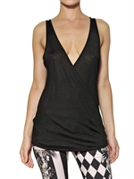 BALMAIN - TOP AUS VISKOSEJERSEY - SCHWARZ