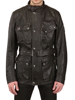 BELSTAFF - WATER REPELLENT WAXED LEATHER JACKET - BLACK
