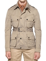 BELSTAFF - GIACCA SAHARIANA IN TECHNO COTONE MOULINÈ - SABBIA