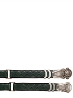 BALMAIN - 3CM LEDERGÜRTEL MIT METALLSCHNALLE - GRÜN
