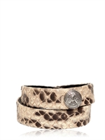 BALMAIN - BRACCIALE IN PELLE E PITONE - BEIGE