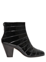 GARETH PUGH - 50MM CUBAN HEEL PATENT LEATHER BOOTS - BLACK