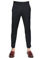 MSGM - 17CM COOL WOOL SATIN PIPING TROUSERS - BLACK