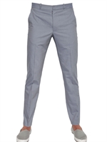 MAISON MARTIN MARGIELA - 18CM STRETCH COTTON VISCOSE TROUSERS - LIGHT BLUE