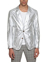 MAISON MARTIN MARGIELA - GIACCA DESTRUTTURATA IN TESSUTO METALLIZZATO - ARGENTO