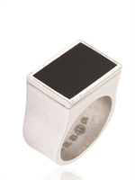 MAISON MARTIN MARGIELA - ANELLO CON SCOMPARTO SEGRETO - ARGENTO/NERO