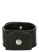 MAISON MARTIN MARGIELA - BRACCIALE IN PELLE CON TASCHINO - NERO